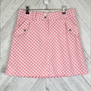 Nike Golf Skirt Skort Womens Size 4 Pink Gingham Plaid Dri-Fit
